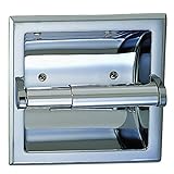 Designers Impressions Polished Chrome Recessed Toilet/Tissue Paper Holder All Metal Contruction - Mounting Bracket Included