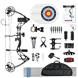 AKCHOER Compound Bow and Arrow Set, 16-20 Lbs Draw Weight, Right Handed Bow for Kids Archery Beginner, Target Bow with Accessories for Teens Outdoor Sports Game Shooting Training (Como)