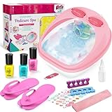 Foot Spa Kit for Girls,Kids Spa Day Kit,Nail Kit for Girls 7-12,Pedicure Manicure Massager Foot Spa Kit ,Nail Art Salon for Girl Ages 5 6 7 8 9 10-12 Year Old