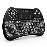 reiie (Backlit Version) H9+ Mini Keyboard,Backlit Wireless Mini Handheld Remote Keyboard with Touchpad Work for PC,Raspberry Pi 2, Pad, Smart TV, Android TV Box, Windows 7 8 10