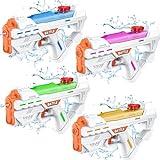 Water Guns for Kids and Adults, Squirt Guns 4 Pack Long Range Super Water Blaster Soaker Water Pistol Summer Toys for Boys Girls, Outdoor Water Gun Toys for Swimming Pool Beach