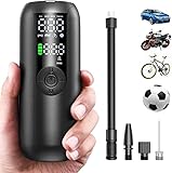 LILTSDRAE Bike Pump Mini Tire Inflator Portable Air Compressor 150PSI Cordless Electric Bicycle Air Pump, Auto Shut-Off with Presta and Schrader Valve Smart Electric Pump (4000mAh Battery Cordless)