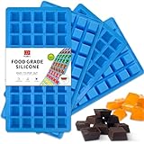 Mini Square-Terrace Silicone Chocolate Molds 50 Cavities - Walfos Non Stick Silicone Candy Molds, Silicone Molds for Chocolate, Candy, Gummy, Jelly, Ice Cubes, Food Grade & Dishwasher Safe, 4 Packs