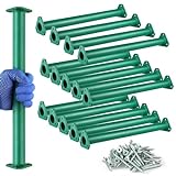 EISENSP 15 Set Metal Monkey Bars Ladder Rungs Set for Backyards Playground and Children Indoor and Outdoor Climbing Kit (16 Inch, Green)