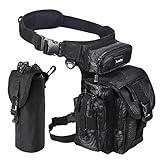Jueachy Drop Leg Bag for Men Tactical Metal Detecting Thigh Pack with Water Bottle Pouch