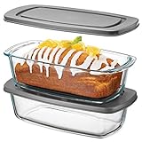 Superior Glass Loaf Pan With Cover - 2-Piece Meatloaf Pan With BPA-free Airtight Lids - Grip Handles for Easy Carry from Hot Oven To Table - Loaf Pans For Baking Bread, Cakes, Pasta.