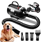 AIIYME Dog Dryer, 4.3HP/3200W Dog Hair Dryer Dog Pet Grooming Blow Dryer with Adjustable Airflow Speed and Temperature, 78 in Flexible Hose, 4 Nozzles, Pro High Velocity Dryer/Blower for Dogs