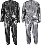 Heavy Duty Sauna Suit Men Women Weight Loss Exercise Slimming Gym Fitness Workout Anti-Rip Sweat Suit (Black, 4X-Large)