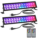 Onforu 48W LED Black Light Bars, Color Changing Led RGB Stage Light Bar and Black Lights with Remote, Black Lights for Glow Party, Blacklight Bars for Halloween, Christmas, Birthday Party, Body Paint
