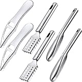 6 Pieces Fish Scaler Remover Fish Scaler Brush Stainless Steel Sawtooth Scarper Remover with Handle Multi-functional Bottle Opener for Kitchen Tool Faster and Easier Fish Scales Skin Removing Peeling
