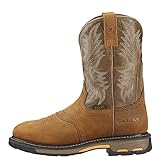 Ariat Mens WorkHog Work Boot Aged Bark/Army Green 9