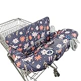 Shopping Cart Cover for Baby/Toddler, Cozy High Chair Cover & Grocery cart Cover Cushion, Dark Blue