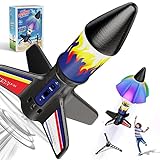 lakebyin Rocket Launcher for Kids - Electric Flying Model Rocket with Parachute Recovery - Eco-Friendly Rocket Toy with Unlimited Re-Launch - Great Birthday Gift