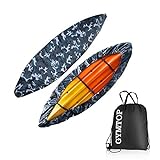 7.8-18ft Waterproof Kayak Canoe Cover-Storage Dust Cover UV Protection Sunblock Shield for Fishing Boat /Kayak / Canoe 7 Sizes [Choose Color] (Ocean Camo(Upgraded), Suitable for 9.3-10.5ft Kayak)
