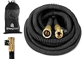 GrowGreen Heavy Duty Expandable Garden Hose, Strongest Garden Hose with Solid Brass Connector, Flexible Water Hose with Storage Sack (50 Feet)