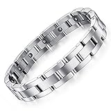 Feraco Magnetic Bracelets for Men Arthritis Pain Relief Sleek Titanium Stainless Steel Magnetic Therapy Bracelet with Removal Tool
