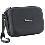 Caseling Hard Carrying GPS Case for up to 5-inch Screens. for Garmin Nuvi, Tomtom, Magellan, GPS – Mesh Pocket for USB Cable and Car Charger - Black