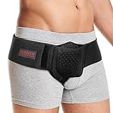 ORTONYX Inguinal Hernia Belt for Men and Women with Removable Compression Pad and Adjustable Waist Strap, Hernia Support Truss for Inguinal, Incisional Hernias, Left/Right Side - Black S/M
