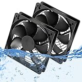 12V DC IP67 Waterproof Fan 120mmx25mm 4.72inch 2-Pack High Speed 12 Volt Dual Ball Bearing 2 Wire 3Pin Exhaust Cooling Fan 3000RPM