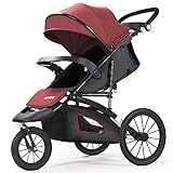 Jogging Stroller for Baby - Lightweight Jogger Strollers, 3 Wheels Compact Light Weight Stroller for Babies and Toddlers Infant Red