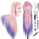 Mannequin Head with Hair, SZCY LLC 29' Cosmetology Mannequin Manikin Head, Doll Head for Hair Styling to Practice on, Hairdressing Training Braiding Heads with Clamp Stand Holder Kit