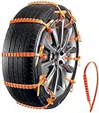 Snow Chains with 12 PCS Adjustable Tire Chains for Car/Pickup/Trucks/SUV Anti-slip Snow Tire Chains Universal Tire Chains Winter Driving in Emergency Traction