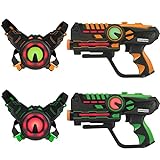 ArmoGear Laser Tag (2-Pack) | Laser Tag Guns with Vests Set of 2 | Lazer Tag Toy for Kids Indoor & Outdoor Play | Laser Guns for Boys & Girls Ages 8+