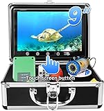 Portable Underwater Fishing Camera, 30 Adjustable IR and White LED Lights with 100-feet of Cable 9 inch HD Color Monitor Fish Finder Good for Ice Fishing, Lake, Sea, Open Water, Boat