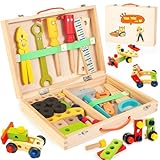 Bravmate Kids Tool Set, Wooden Montessori Toddler Tool Kit with A Box, Educational Toys for 2 3 4 5 Years Old Boys Girls, Best Birthday Gift for Kids