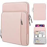 TiMOVO 9-11 Inch Tablet Sleeve Case for iPad 10.2 2019-2021,iPad Air 4 10.9 2020,iPad Pro 11 2018-2021,Galaxy Tab A7 10.4,S6 Lite 2020,Surface Go 2/1, Fit Smart Keyboard, Multi Pockets, Pink