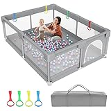 79' ×71' Extra Large Baby Playpen, Big Play Pens for Babies and Toddlers, Gap-Free, Climb-Proof Baby Playards for Indoor Fun, Baby Gate Playpen with Zippered Door and Storage Bag