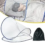 Ultralight Portable Pop-Up Mosquito Net Tent, Head Mini Folding Mosquito Net, Sleeping Bag Bug Net for Bedding Camping Traveling Patio, Weighs Only 0.12 Lbs (Large)