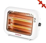 Infrared Heater 600W Space Heater for Indoor Use Small Radiant Quartz Portable Heater for Home Office Bedroom, Super Quiet and Light Under Desk Heater, Overheat & Tip-Over Protection