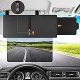 Sun Visor Extender for Car, Polarized Car Visor Extender with Zipper, One Pull Down Sunshade & One Side Shade Sun Block Piece for Protection from Sun Glare UV Rays, Universal for Most Cars
