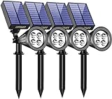 URPOWER Solar Lights Outdoor, 2-in-1 Waterproof Adjustable Solar Spotlights Outdoor Wall Light, Dusk-to-Dawn Solar Powered Landscape Lights for Backyard/Garden/Pathway/Pool/Porch (4Pack, Cool White)
