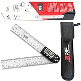 Digital Angle Finder Ruler 7 Inch / 200 mm Stainless Steel with Case, Digital Protractor Angle Finder for Woodworking Measurement, Angle Measuring Tool by S&F STEAD & FAST