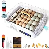 ayakol 35~56 Large Capacity Egg Incubator with 360° Automatic Egg Turner, Accurate Humidity Control, Automatic Water Addition and Egg Candler,for Chicken Quail Duck Goose Turkey Hatching, 360°View