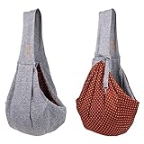 Small Dog Cat Sling Carrier,Hands Free Reversible Pet Carriers Bag,Pet Carrier Shoulder Crossbody Pet Slings Suitable for Puppy, Small Dogs, and Cats for Outdoor Travel (Grey)