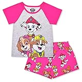 Nickelodeon Paw Patrol Girls’ Short Sleeve Shirt and Shorts Set for Toddler and Little Kids – Pink/Grey