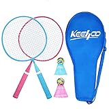 KH 2 Player Badminton Rackets Set for Adults Kids,Lightweight & Sturdy,Indoor Outdoor Sports Backyard Game-Racquets,Shuttlecocks & Carry Bag Included