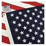 Grace Alley American Flag 3x5, Made in the USA, Heavy Duty Outdoor UV Fade Resistant, Waterproof, Vibrant Color, Long Lasting Polyester Cotton Blend with Brass Grommets