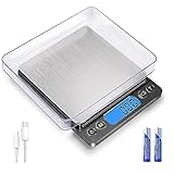 SKEAP Gram Scale 0.01g Accuracy, Food Scales Kitchen Digital Weight Grams & OZ, Jewelry Scale, High Accuracy Gram Scale, Digital Scale with Charging,Batteries and USB Cable Included