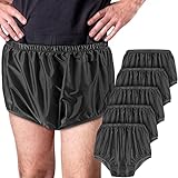 5 Pcs Adult Leakproof Underwear for Incontinence Washable Low Noise Reusable Waterproof Pants Adult Diaper Cover Incontinence Pants for Use with Cloth Diapers for Women Men (Black, X-Large)