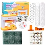 Button Maker Machine,55mm(2.16inch) DIY Button Maker Button Press Machine with 48Pcs Button Maker Supplies,Badge Protective Cover,Cutter,Cutting Board & Sticker for Kids Button Maker Christmas Gift