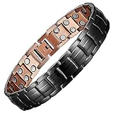 MagEnergy Mens Copper Magnetic Bracelets, 99.9% Pure Copper Bracelet with Double-Row Strength Magnets, Adjustable Jewelry with Sizing Tool