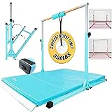 Seliyoo Foldable Gymnastic kip bar for Kids Ages 3-15 - Gymnastics bar -Base Length 5FT/6FT, Adjustable Height,Gymnastics Equipment for Home and Gym Center…