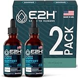 E2H Liver Support Supplement with Milk Thistle - Liver Health Formula - Artichoke Extract, Dandelion Root, Chanca Piedra, and More - Absorbent Liquid Formula (2 Bottles)
