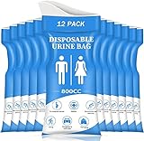 DIBBATU Disposable Urine Bag,12 PCS 800ML for Travel, Emergency Portable Pee Bag and Vomit Bags, Unisex Urinal Bag as Toilet Bag Suitable for Camping, Traffic Jams, Pregnant, Patient, Kids