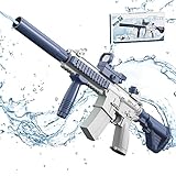 Electric Water Gun-Range 32 Ft, High Capacity Automatic Water Gun, Summer Outdoor Beach and Pool Party Water Blaster Toy for Kids Adults (Blue)