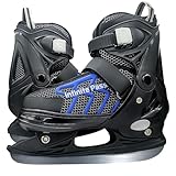 Nattork Adjustable Ice Skate,Soft Padding and Reinforced Ankle Support Ice Skate,Blue,M